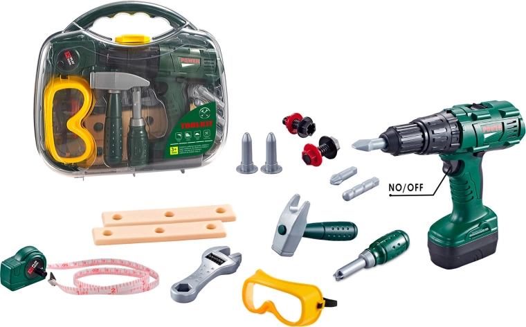 Kinder-Werkzeugset im Koffer mit Akku-Schraubendreher