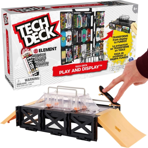 Tech Deck Play and Display – tragbarer Fingerboard-Skatepark mit ELEMENT-Ständer