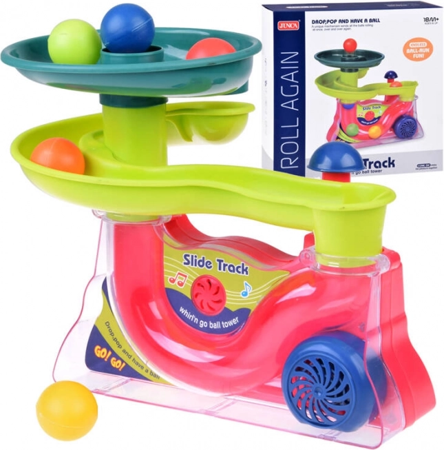 Bunter Kugelbahn mit Musik für Kinder