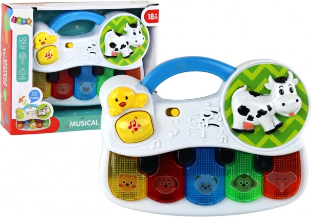 Kinder-Musikpiano mit Tieren, Lichtern und Geräuschen