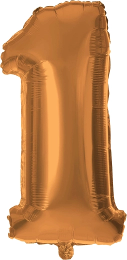 Folienballon Zahl 1 30 cm bronzefarben TORO