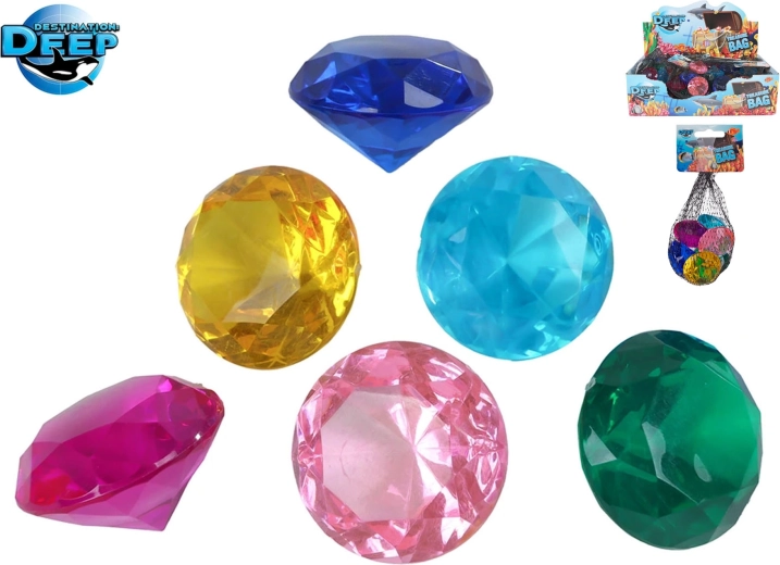 Destination Deep glitzernde Kunststoffdiamanten – Set mit 6 Stück
