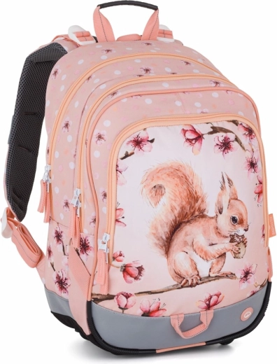 Bagmaster Alfa 26 Schulrucksack mit drei Fächern Eichhörnchen