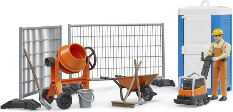 BRUDER Bauset mit Betonmischer, Figur und Werkzeug