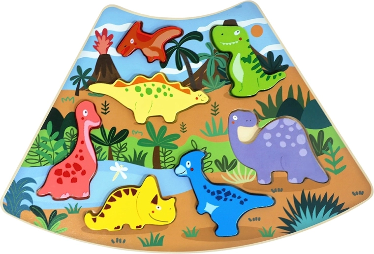 2Kids Toys Holz-Steckpuzzle Dinosaurier