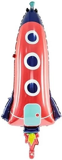 Folienballon Rakete, Mix 44 × 115 cm