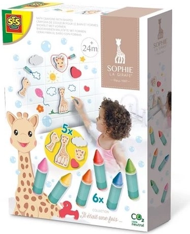 SES Sophie la girafe Badewachsmalstifte und Schaumstofffiguren