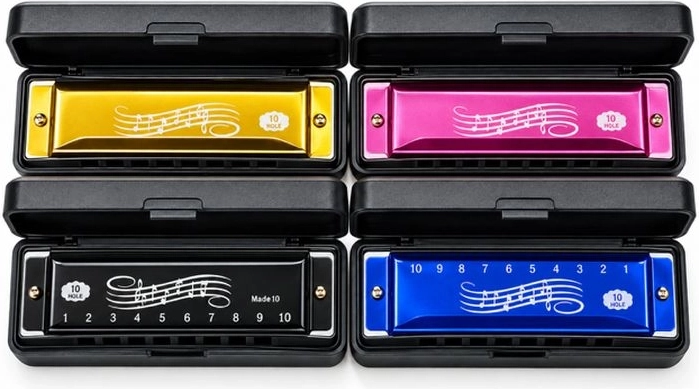 Mundharmonika mit Etui