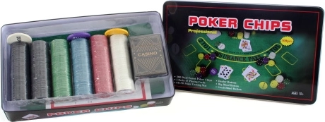 Großes Poker-Set in Blechdose