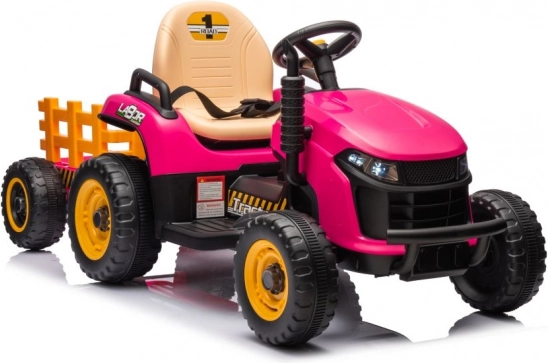 Elektrischer Kindertraktor mit Anhänger, rosa