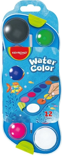 Wasserfarben mit Palette, 12 Farben, Keyroad