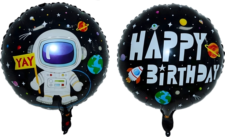 Set aus 5 Folienballons Weltraum – Astronaut und Sterne