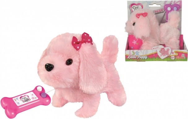 Plüschhund CHI CHI LOVE mit Kabelsteuerung, rosa, 17 cm