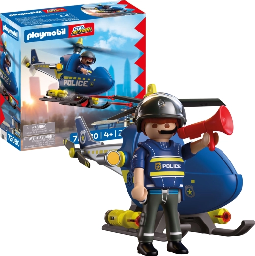 Playmobil City Action – Polizist mit Hubschrauber und Zubehör, 28 Teile