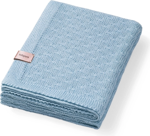 BabyOno gestrickte Bambusdecke für Babys blau 75 × 100 cm