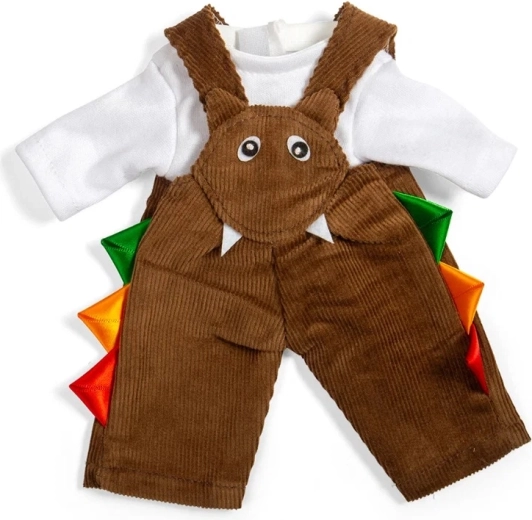 Bigjigs Toys braune Cord-Latzhose und Shirt für Puppen 28 cm