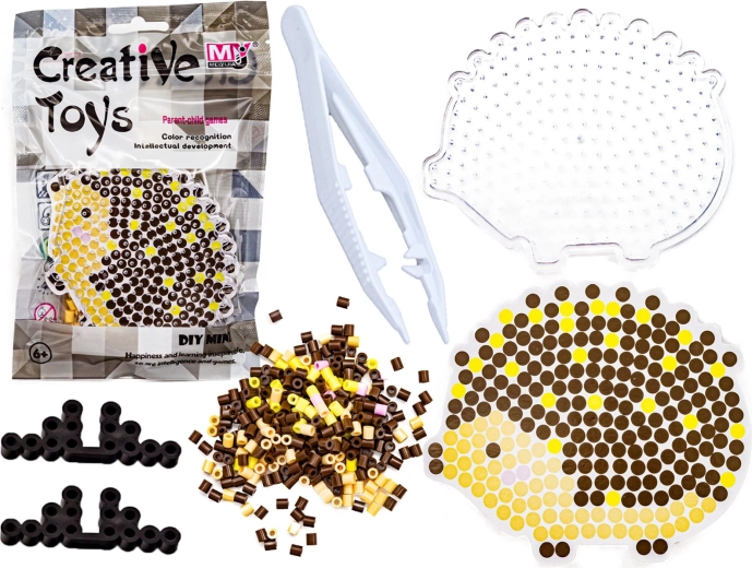 Bügelperlen – Mini-Set mit Schablone Igel - 1 Stück