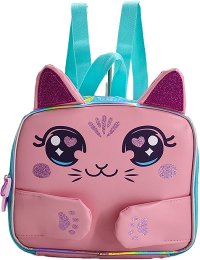 Kinder-Rucksack 3D Rosa Katze 24 cm