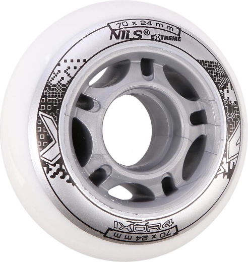 Inline-Rollen NILS EXTREME PU 70 × 24 weiß (4 Stk.)