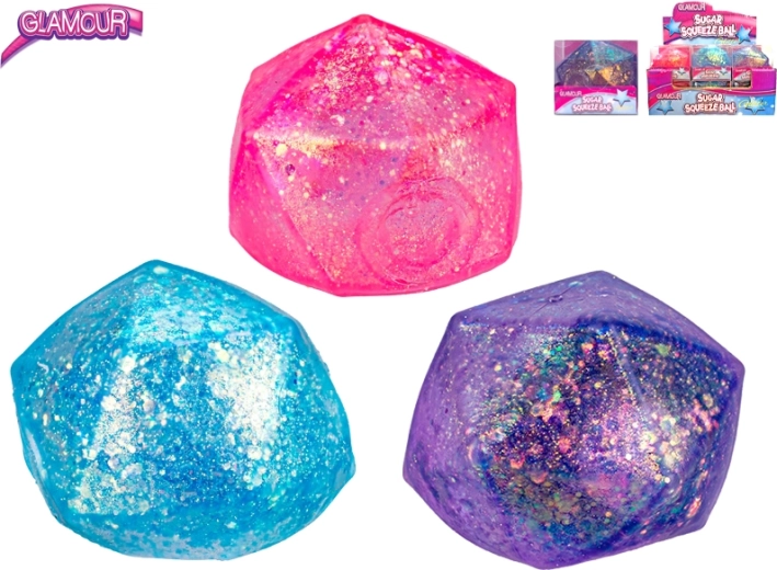 Glamour Antistress-Ball Diamant mit glitzerndem Slime