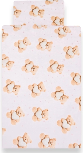 Kinderbettwäsche 2-teilig New Baby Love Teddy Bear 90 × 120 cm rosa
