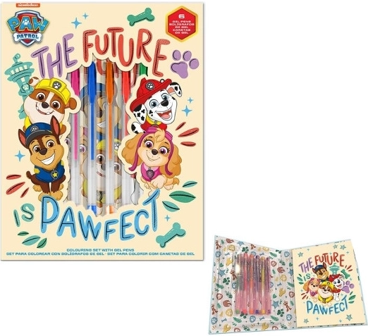Schreibset mit 6 Gelstiften und liniertem Notizbuch PAW PATROL