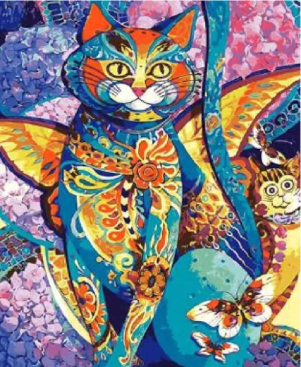 Norimpex Diamantmalerei Katze mit Flügeln 30 × 40 cm