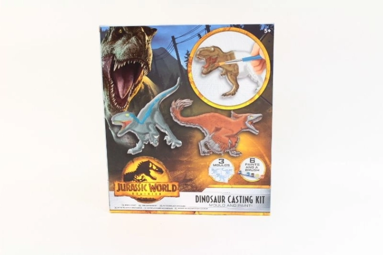 Jurassic World Set zum Gießen eines Dinosaurier-Modells aus Gips mit Farben