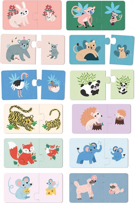 Holzpuzzle Jungtiere und Mütter Vilac