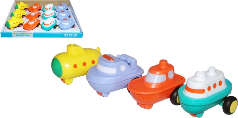Buntes Plastikboot für Kinder mit Reibungsantrieb