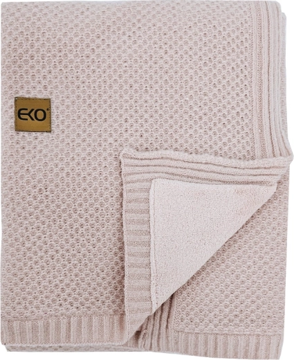 EKO Strickdecke mit Futter, beige, 100 × 80 cm