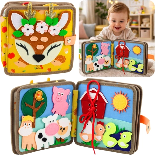 Sensorisches Filz-Buch Rehkitz – interaktives Lernbuch für die Kleinsten