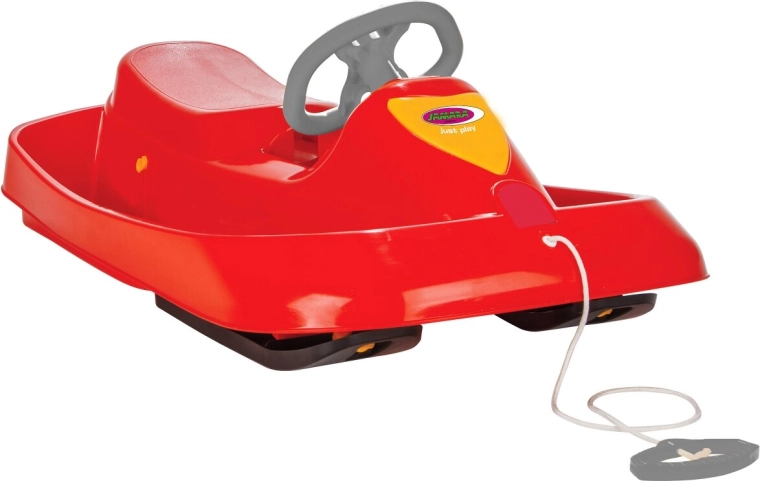 Kinderbob Snow Play Ralley 100 cm, rot, mit Lenkrad und Bremse