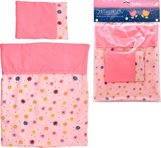 Dolls World Decke und Kissen für Puppen 46 cm