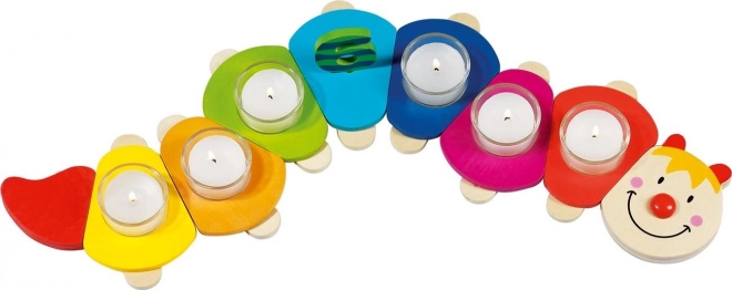 Goki Geburtstagsraupe Kamila – Holzdeko für die Festtafel