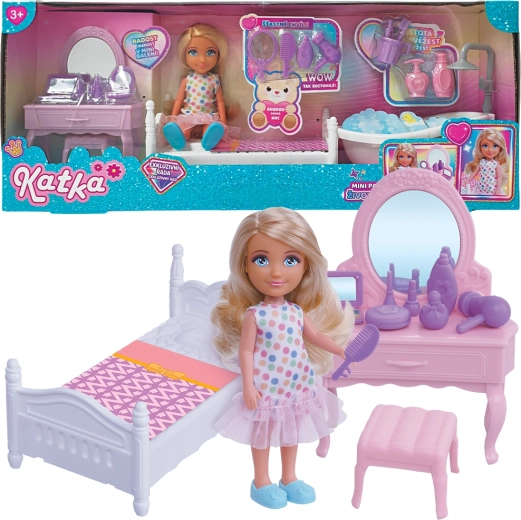Puppe Katka mit Badezimmer und Zubehör