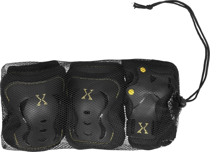 Schutzset für Knie, Ellbogen und Handgelenke NILS Extreme H320, schwarz-gelb – XL