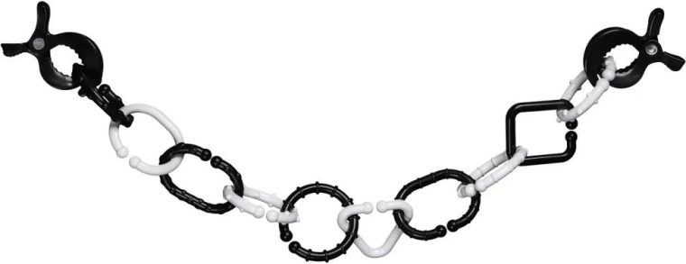 Profibaby schwarz-weiße Kunststoffkette für den Kinderwagen mit Clips