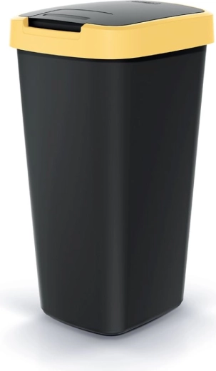 Abfalleimer Compacta Q Flap 25 l mit gelbem Deckel