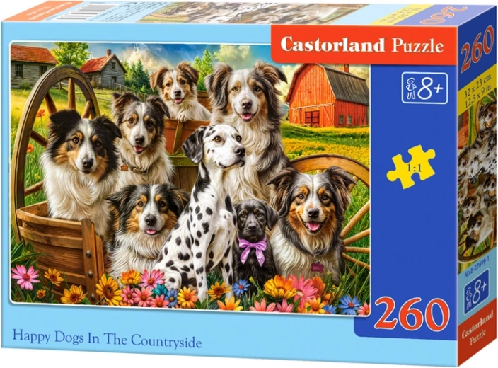Puzzle 260 Teile Happy Dogs in the Countryside
