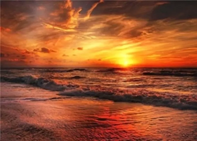 Diamantmalerei Meer bei Sonnenuntergang 30 × 40 cm