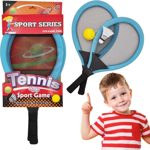 Woopie große Schläger für Kinder – Set für Tennis und Badminton mit Ball und Federball