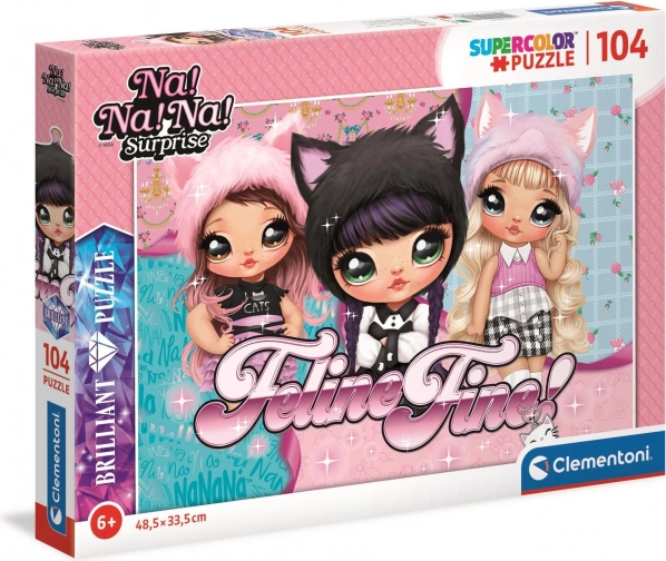 Clementoni Brilliant Puzzle Na! Na! Na! Surprise Fantastische Katzen, 104 Teile