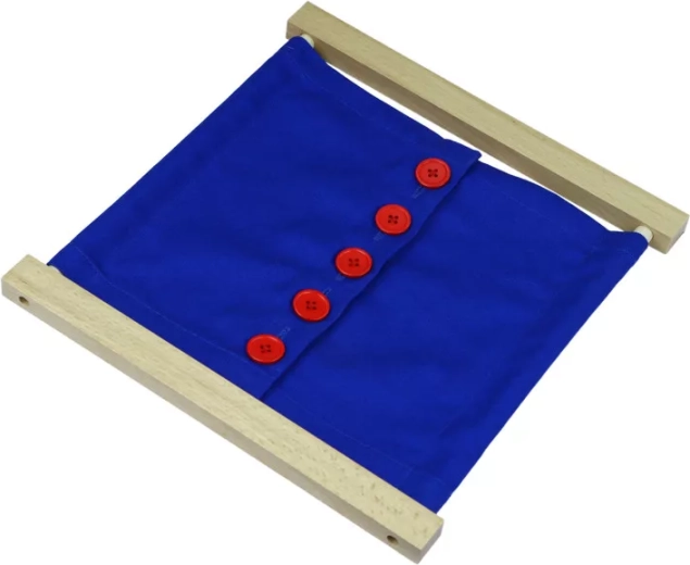 Montessori-Anziehrahmen mit großen Knöpfen