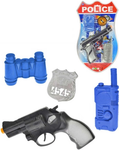 Polizei-Knallpistole 18 cm mit Zubehör-Set (Fotoapparat/Fernglas)
