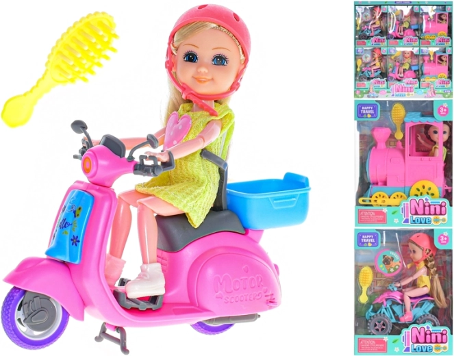 Gelenkpuppe Reisende mit Zubehör 15 cm – 1 Stück