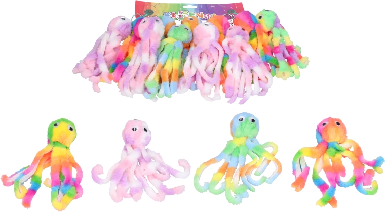 Bunter Schlüsselanhänger in Form eines Oktopus – 1 Stück