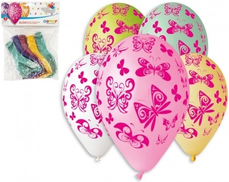 Aufblasbare Ballons Schmetterlinge 5 Stk.