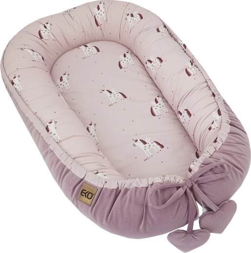 Eko Babynest aus Baumwolle und Velvet Unicorn 90 × 60 cm