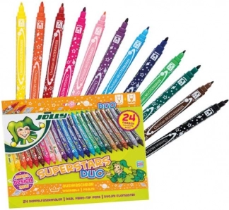 Doppelseitige Filzstifte SUPERSTARS DUO, 24 Stück